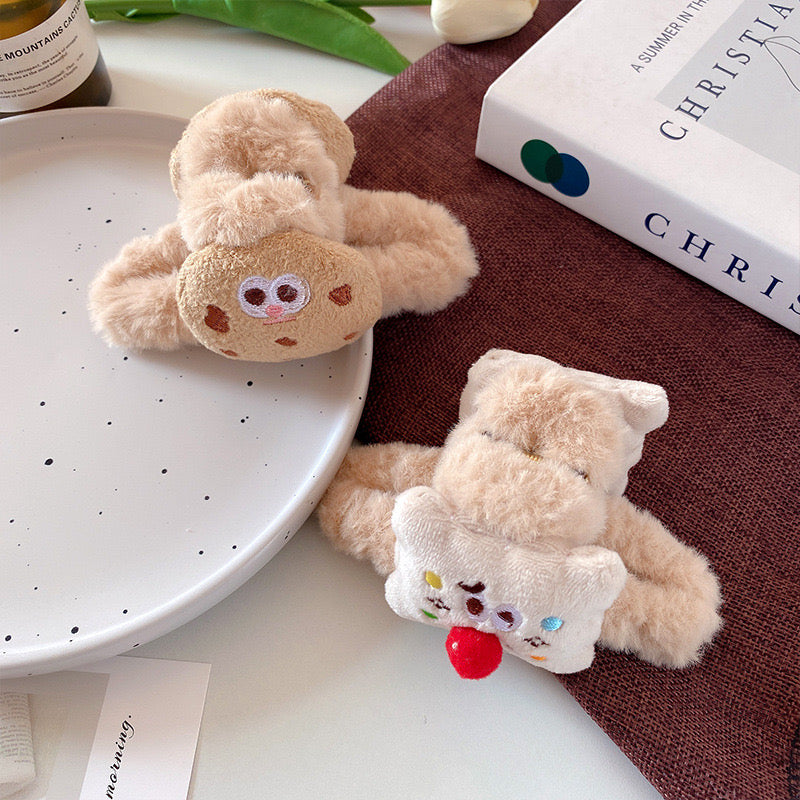 Large Cookie Fluffy Claw Clip