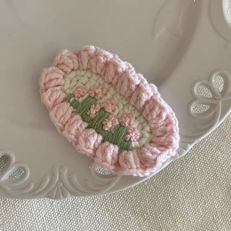 Hand Knitted Hair Clip