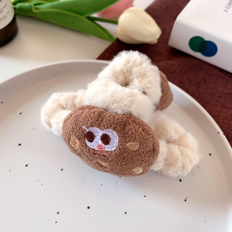 Large Cookie Fluffy Claw Clip