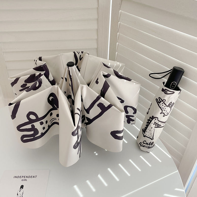 Doodle Automatic Waterproof Anti-UV Umbrella