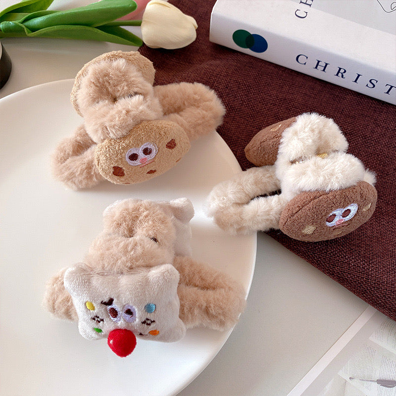 Large Cookie Fluffy Claw Clip