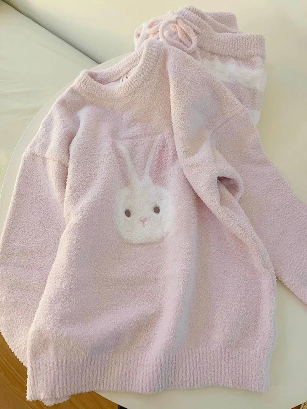 Cream Bunny Plush Pajama