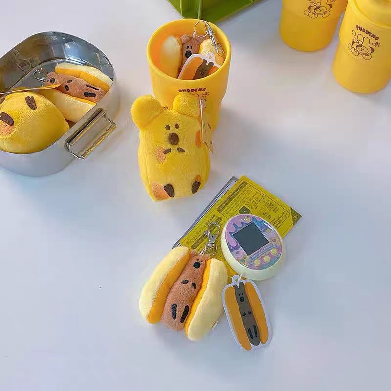 Dinotaeng Cheese Hot Dog Plush Pendant