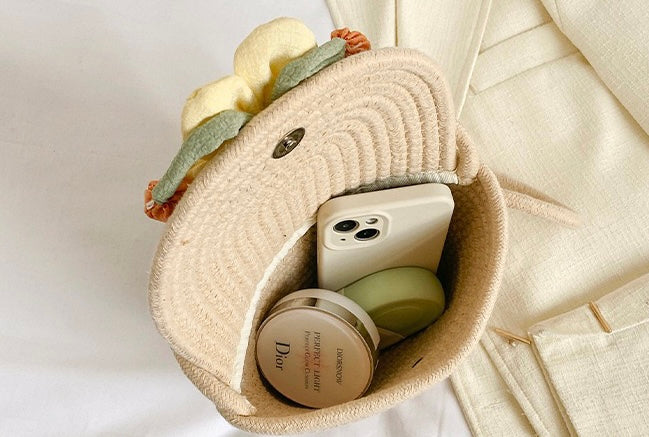 Cute Flower Straw Bag
