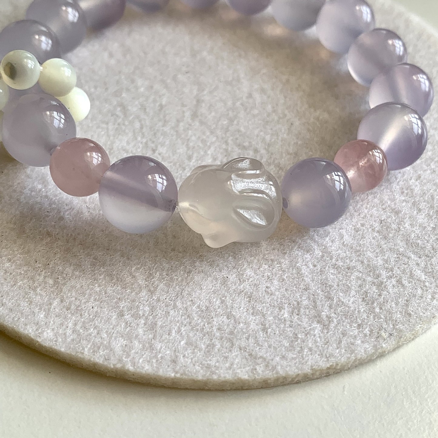 Natural Ice Purple & White Moonstone Bracelet