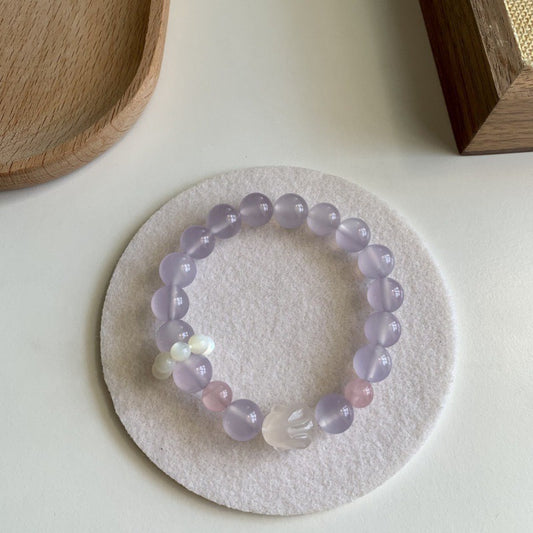Natural Ice Purple & White Moonstone Bracelet