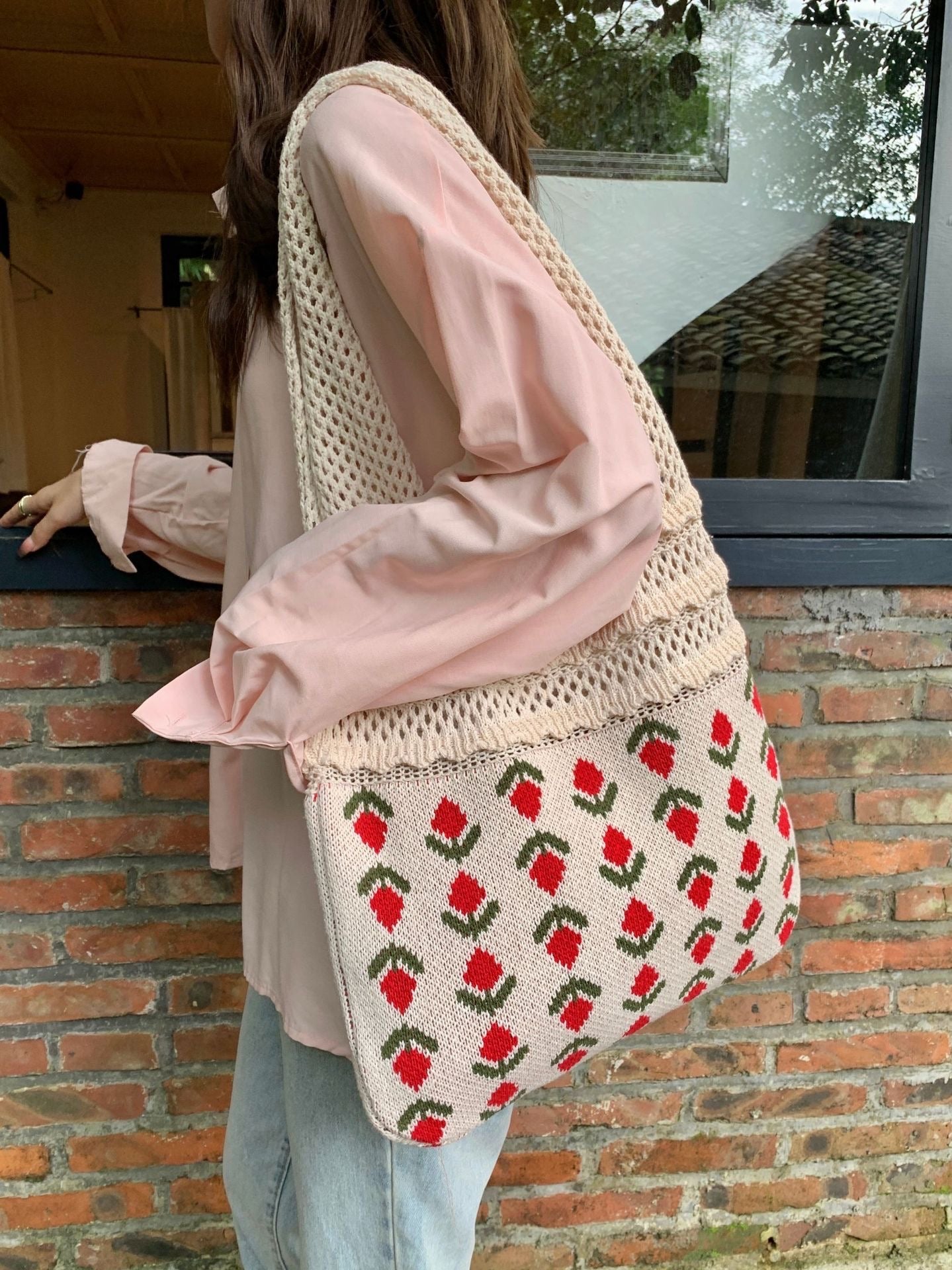 Handmade Flower Shoulder Bag