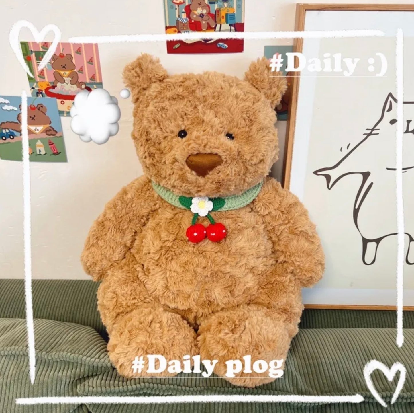 Cherry Collar for jellycat Bartholomew Bear