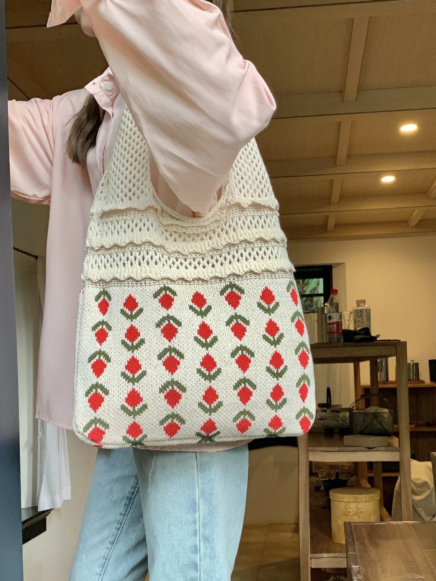 Handmade Flower Shoulder Bag
