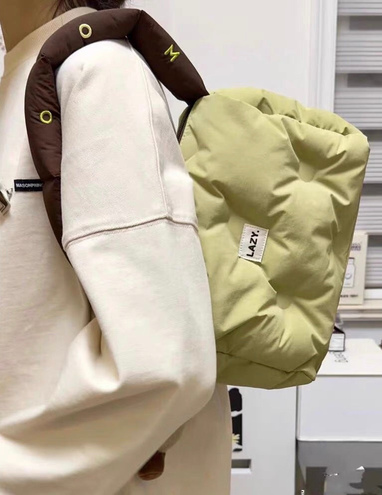 Puffer Tote Bag with Cookie Pendant