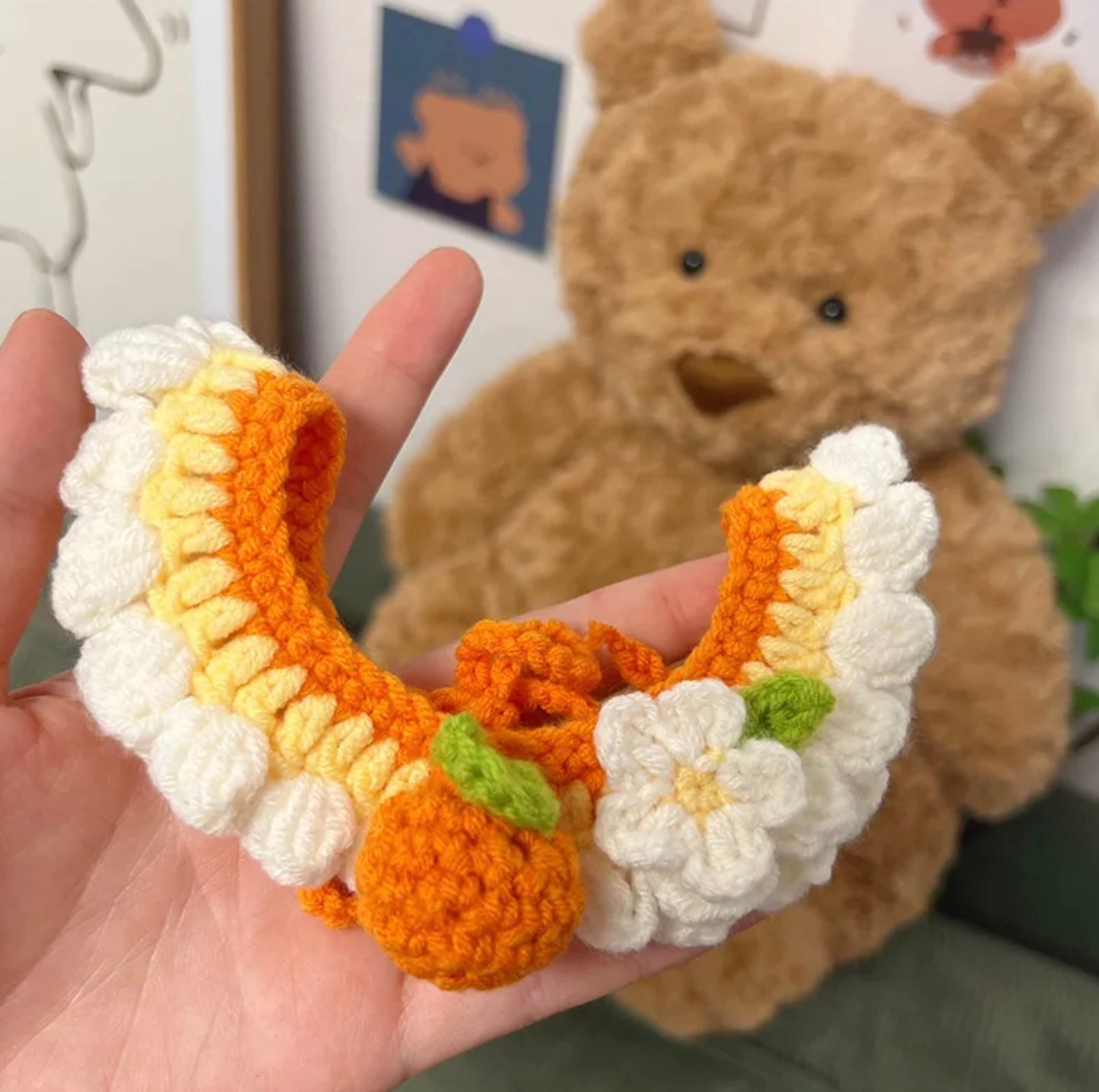 Orange Collar for jellycat Bartholomew Bear
