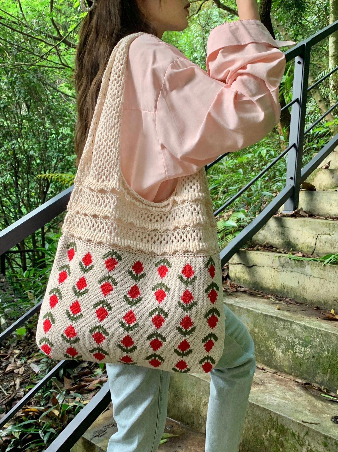 Handmade Flower Shoulder Bag