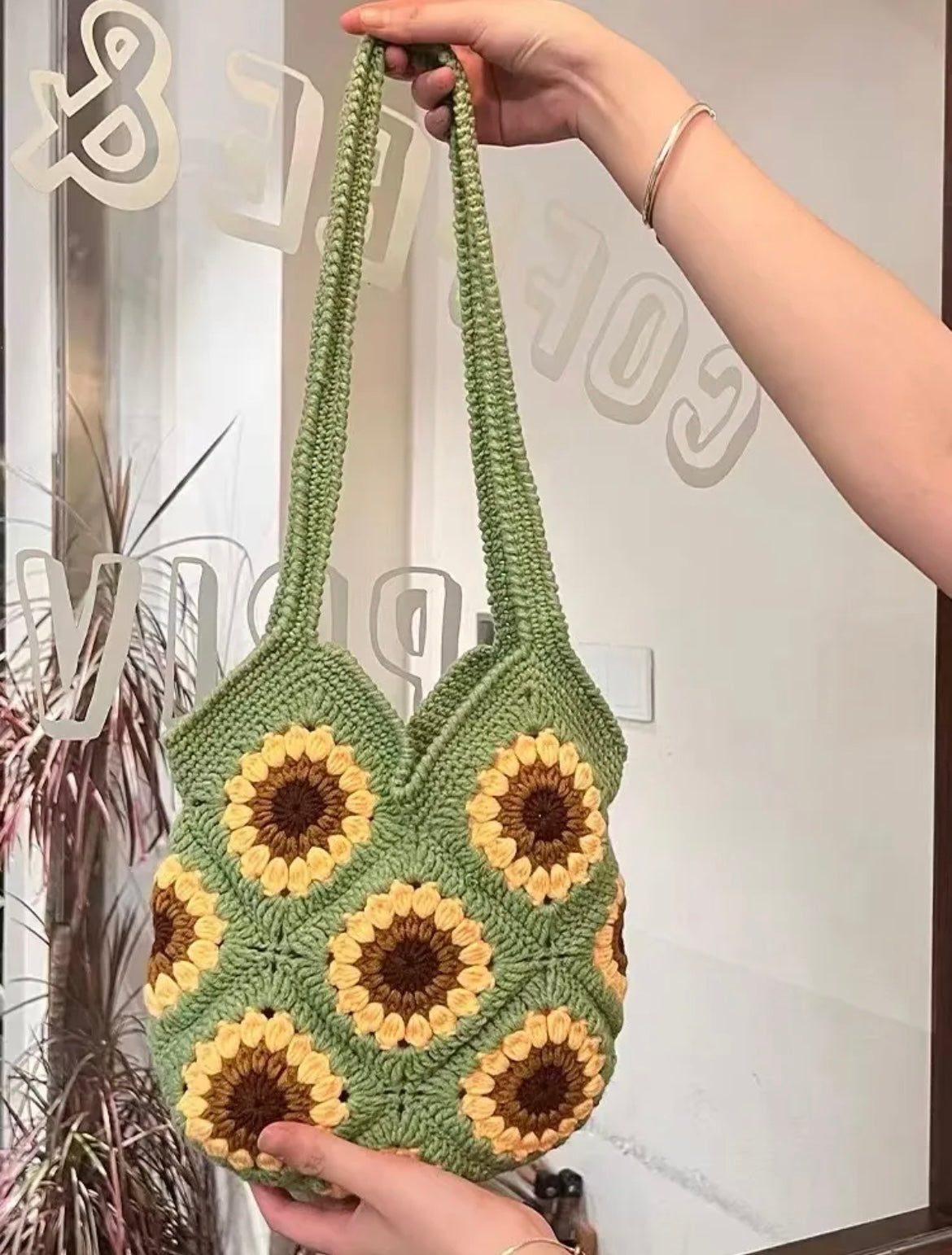 Handmade Sunflower Shoulder Bag