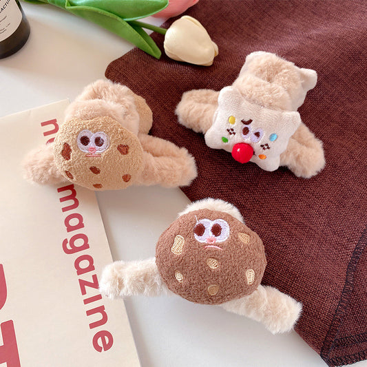 Large Cookie Fluffy Claw Clip