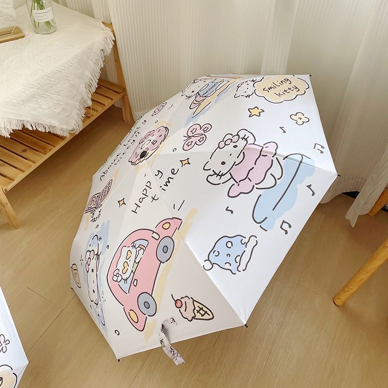 Hello kitty Automatic Waterproof Anti-UV Umbrella