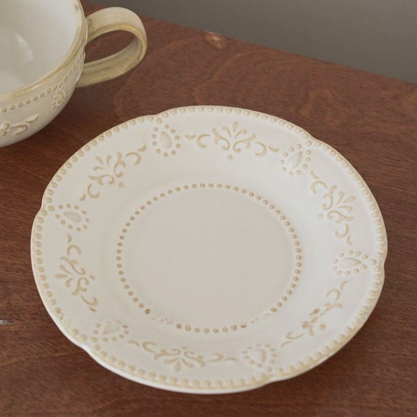 Pearl Stoneware Cappuccino Mug with Saucer
