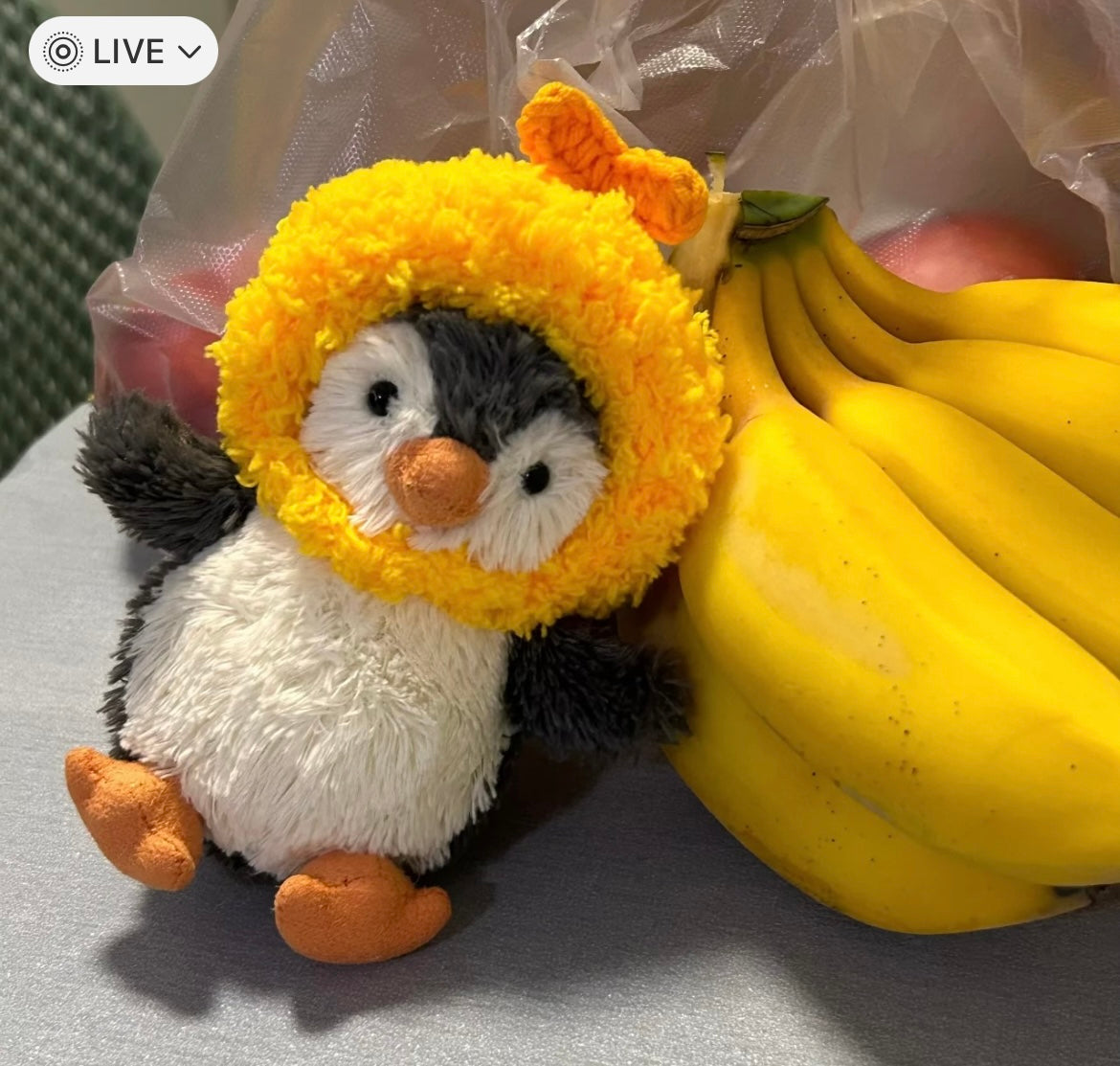 Plush Orange Hat for Jellycat Peanut Penguin
