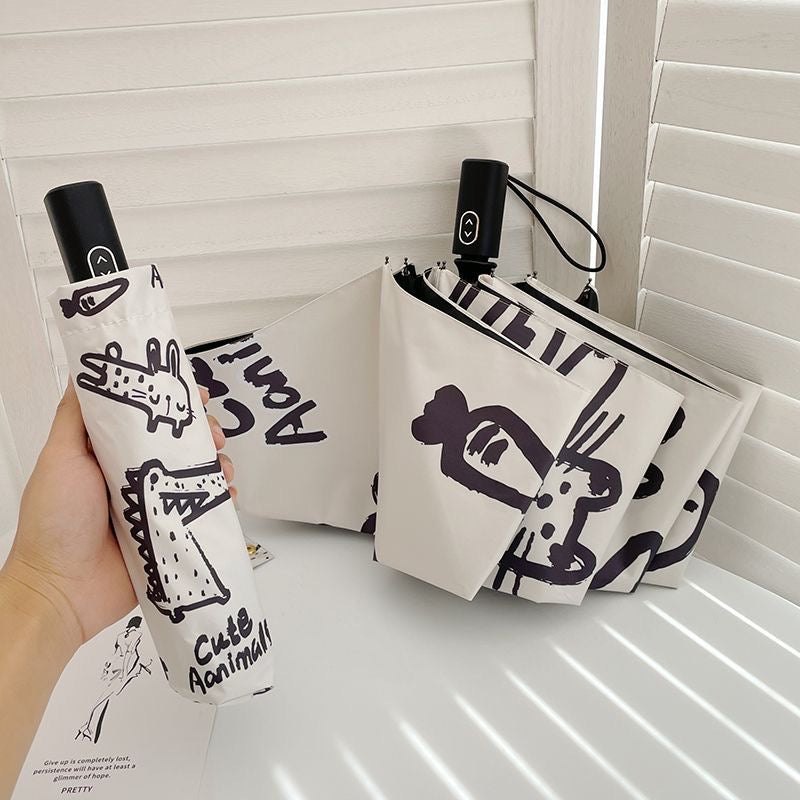 Doodle Automatic Waterproof Anti-UV Umbrella