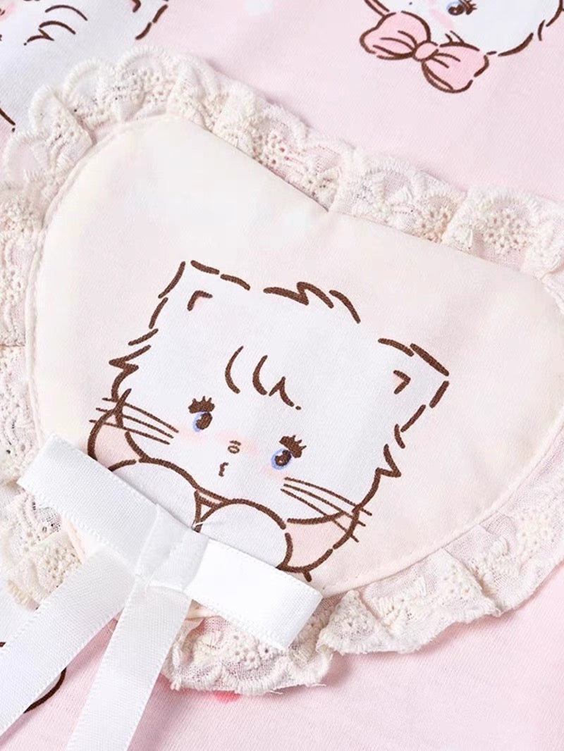 Mikko Kitty Cotton Pajamas