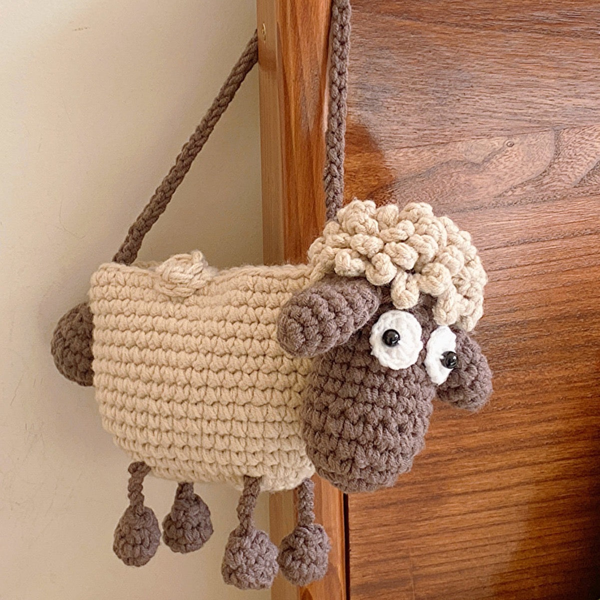 Handmade Silly Sheep Cross-body Bag