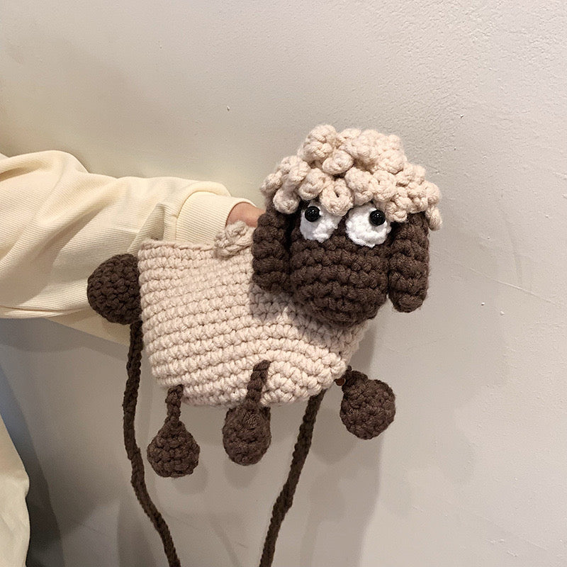 Handmade Silly Sheep Cross-body Bag
