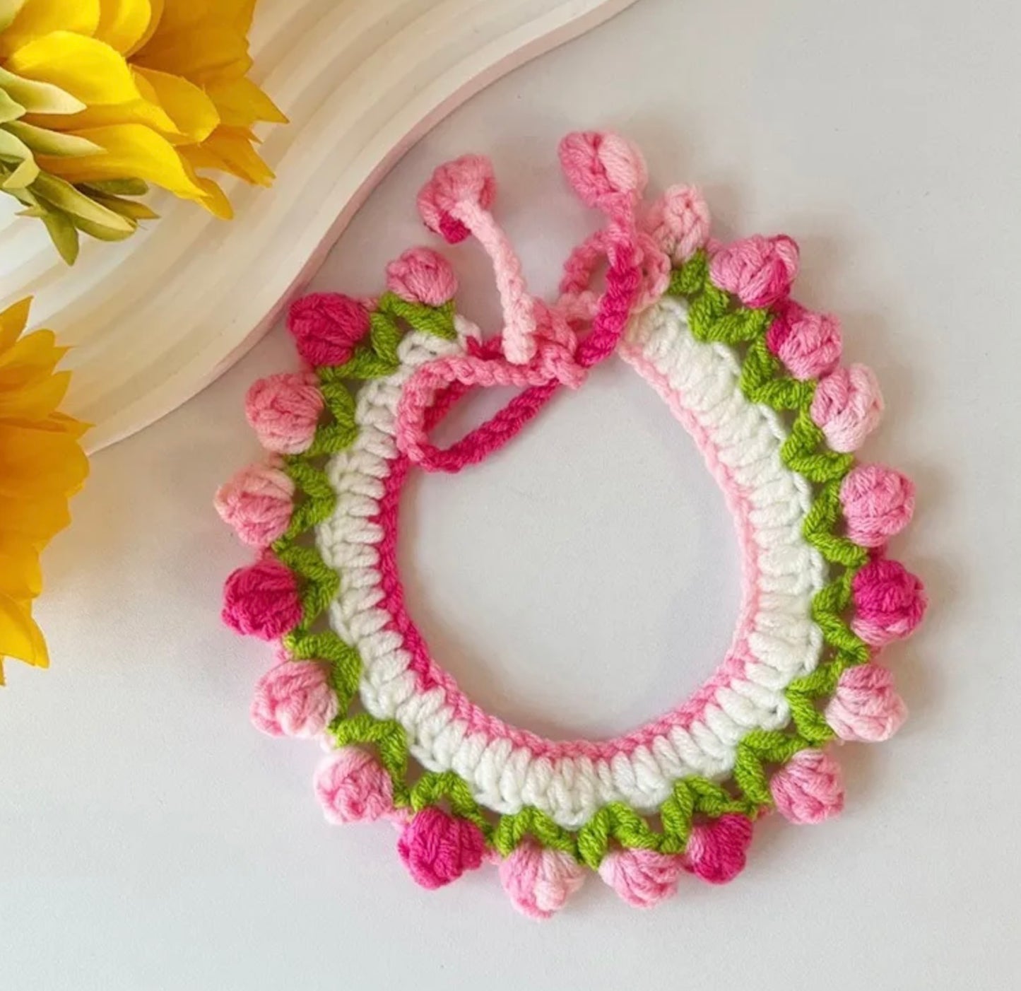Pink Rose Collar for jellycat Bartholomew Bear
