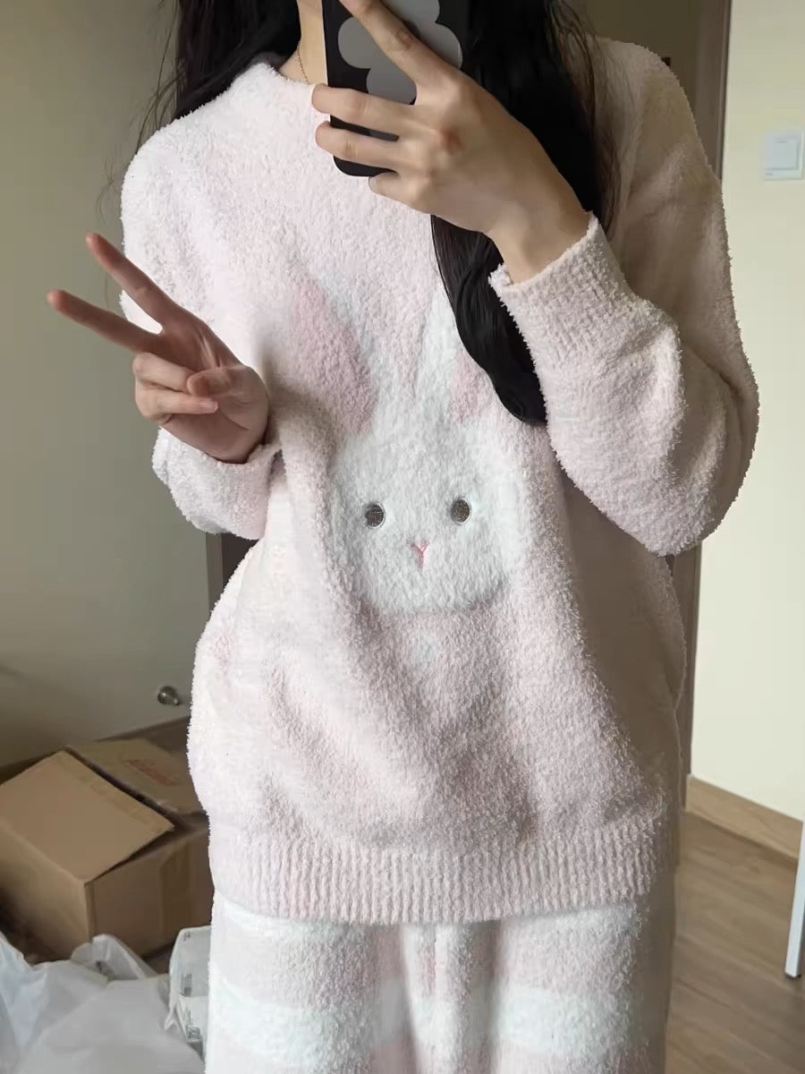Cream Bunny Plush Pajama