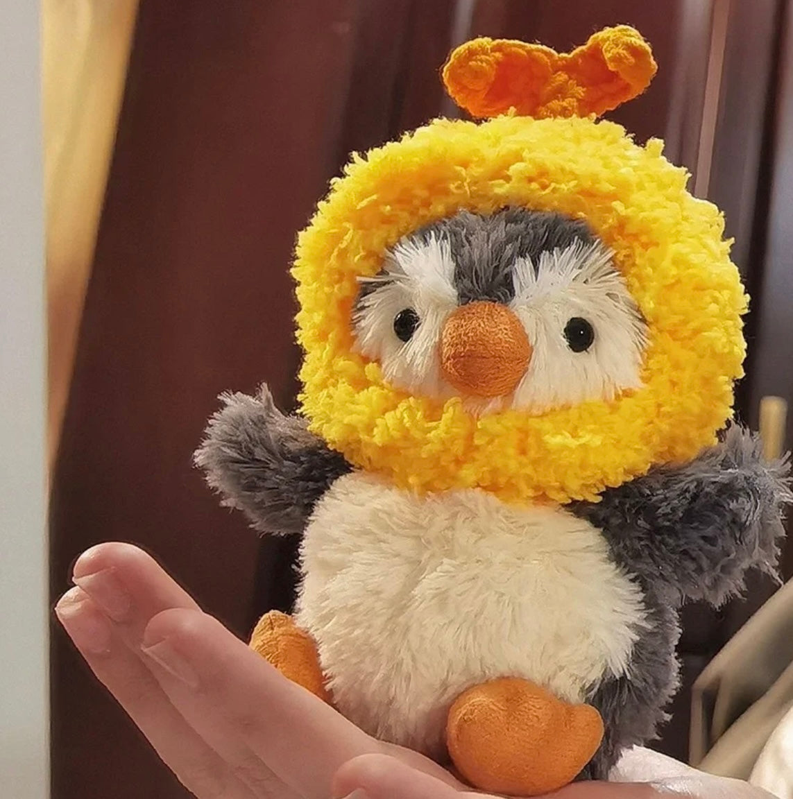 Plush Orange Hat for Jellycat Peanut Penguin