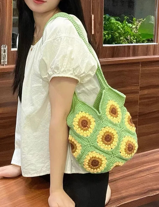 Handmade Sunflower Shoulder Bag