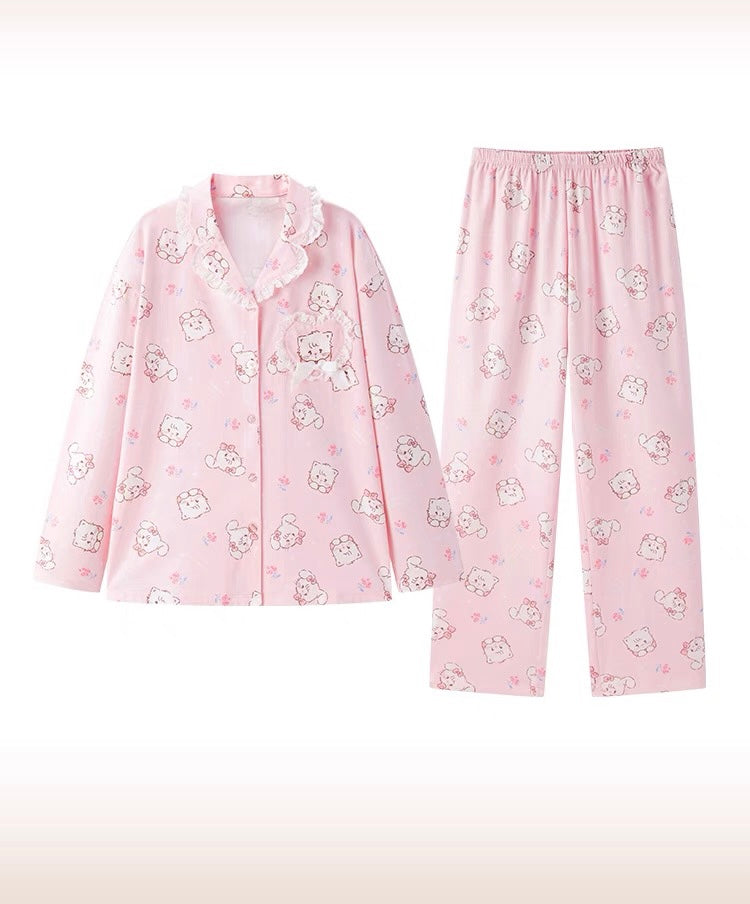 Mikko Kitty Cotton Pajamas