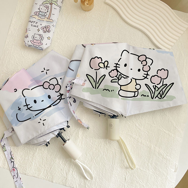 Hello kitty Automatic Waterproof Anti-UV Umbrella