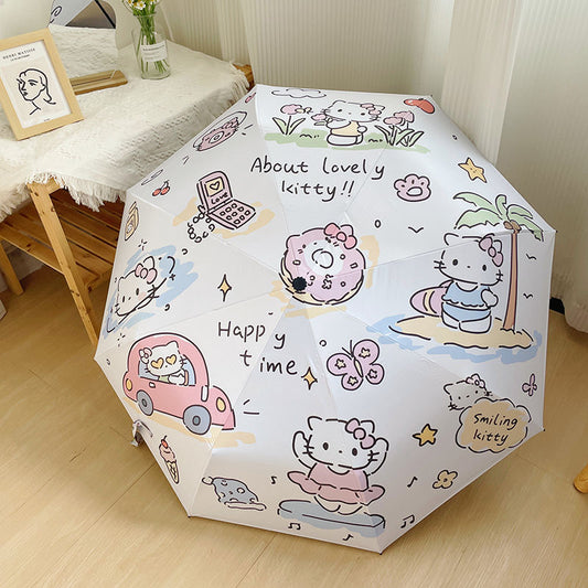 Hello kitty Automatic Waterproof Anti-UV Umbrella