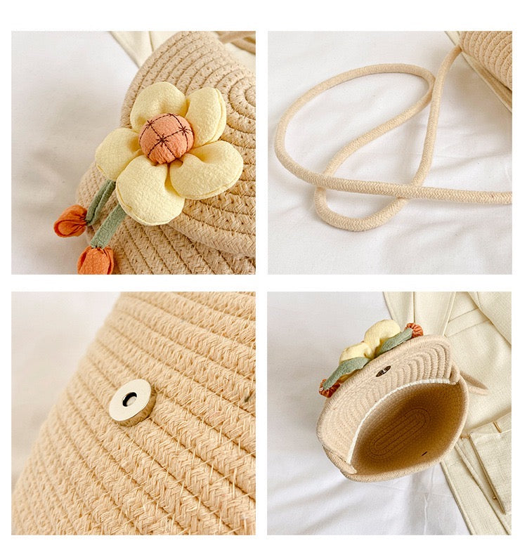 Cute Flower Straw Bag