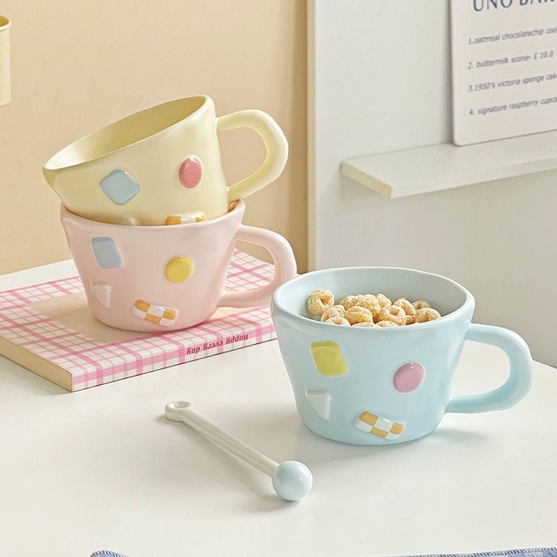 Creamy Cookie: Morning Coffee Mug with Lollipop-shaped Spoon