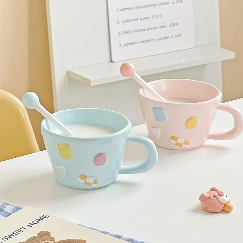 Creamy Cookie: Morning Coffee Mug with Lollipop-shaped Spoon