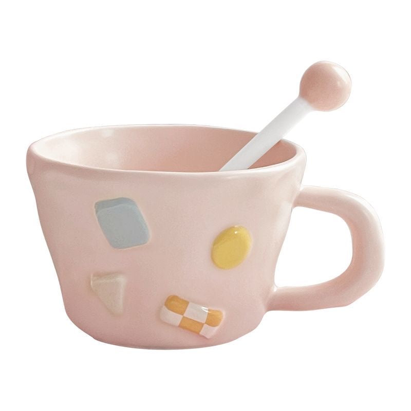 Creamy Cookie: Morning Coffee Mug with Lollipop-shaped Spoon