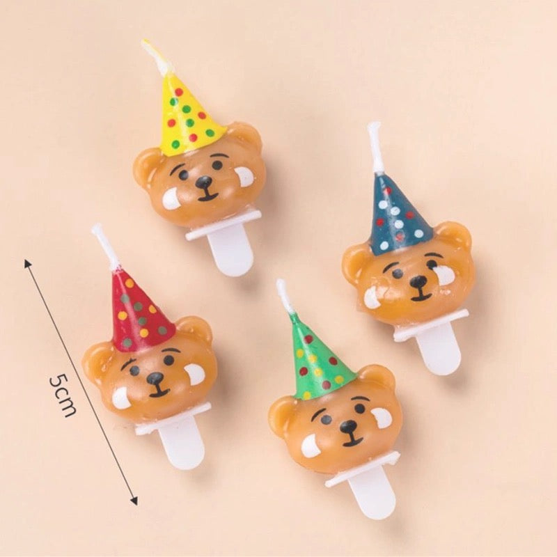 4X Bear Shap Birthday Candle
