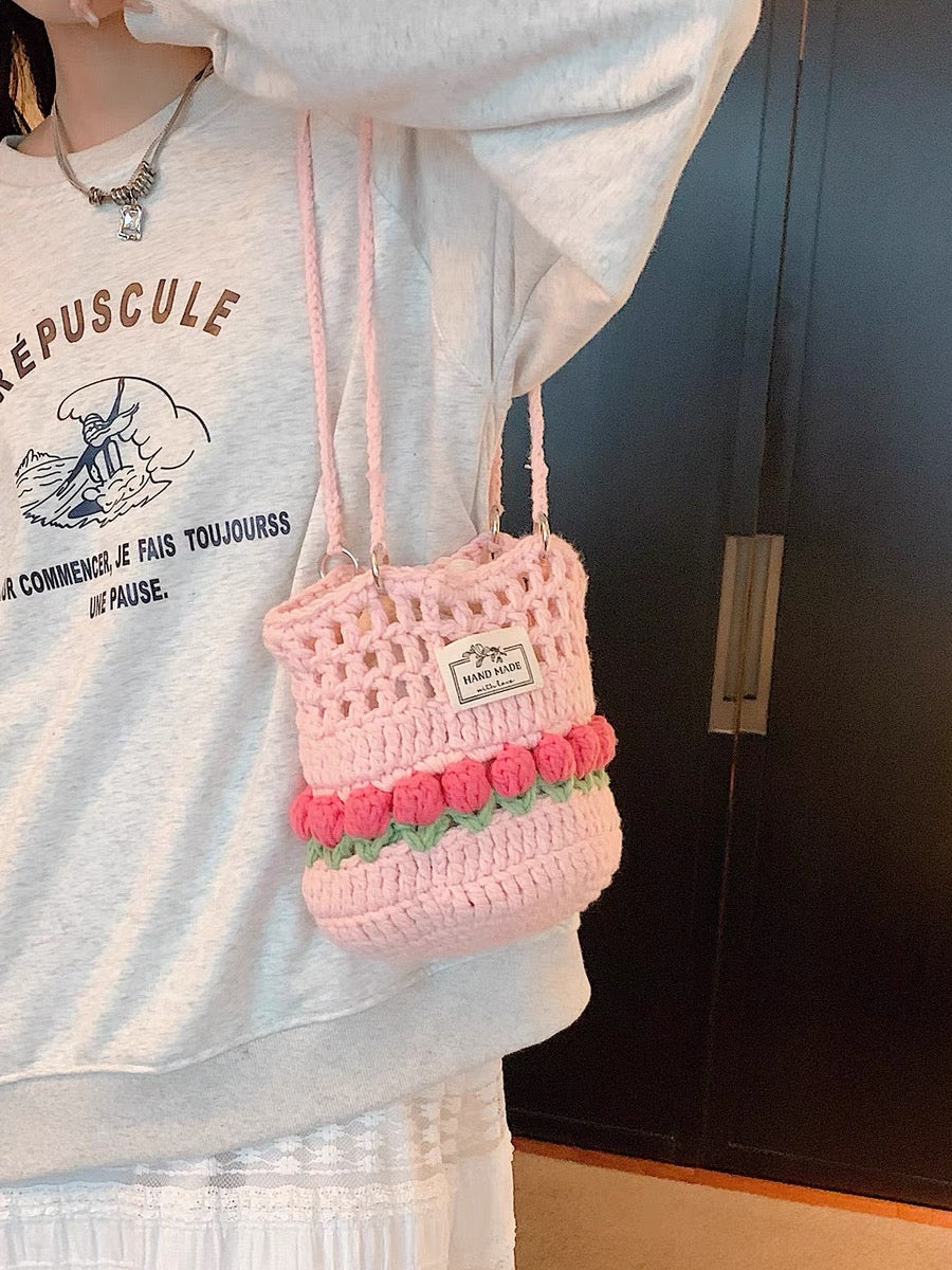 Handmade Tulip Drawstring Bag