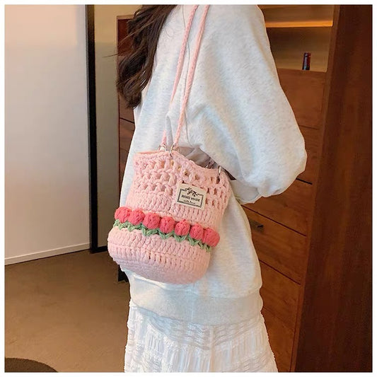 Handmade Tulip Drawstring Bag