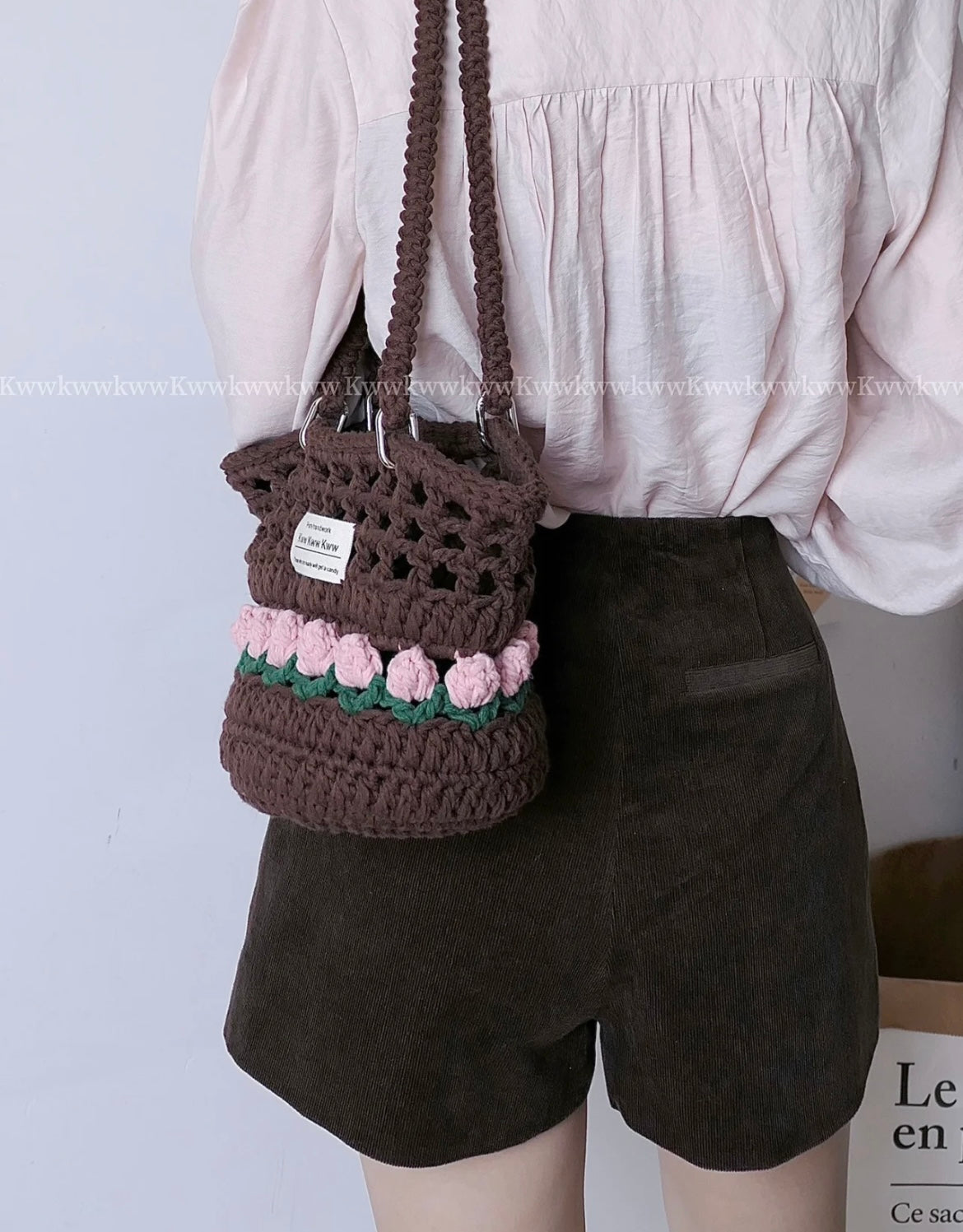 Handmade Tulip Drawstring Bag